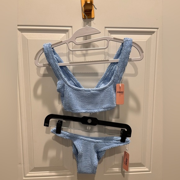 Jimmi Swim Blue Textured 2 Piece Bikini Set - Picture 2 of 6